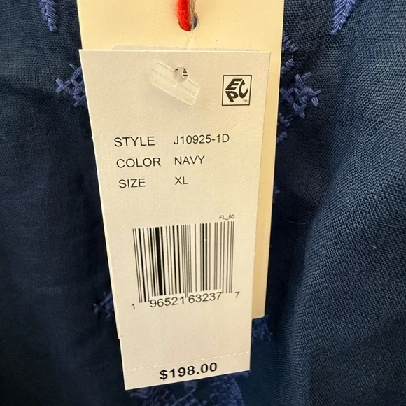 Johnny Was Blue Embroidered Blouse - Picture 3 of 3